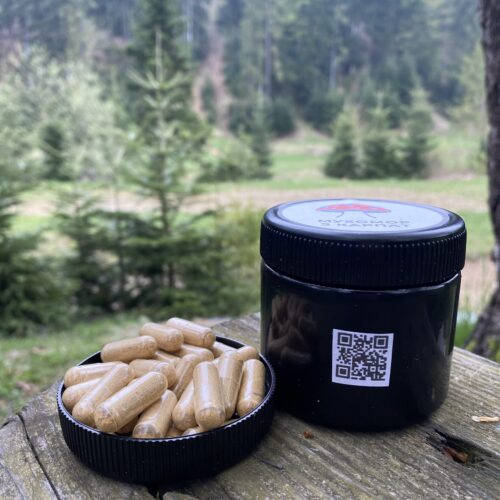 Баночка з капсулами мухомора