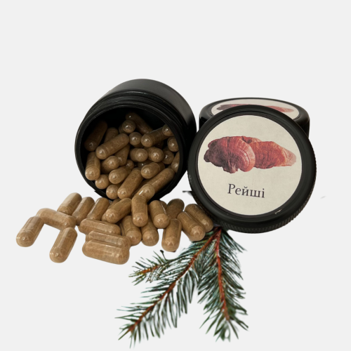 Капсули гриба Рейші від Мухомор з Карпат – натуральний адаптоген для здоров’я та довголіття